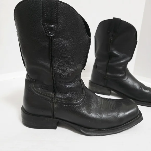 Ariat Men's Black Rambler Leather Square Toe Boots - Picture 6 of 10